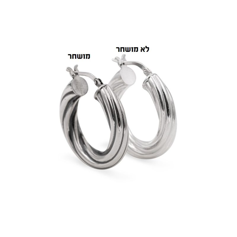 ⁦עגיל ג'יפסי פסים גדול⁩ – תמונה ⁦3⁩