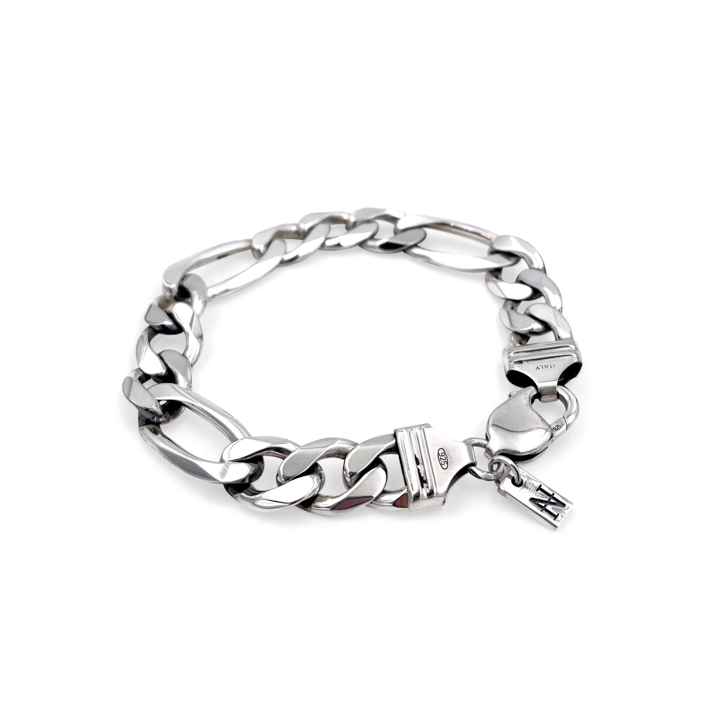 Louis Vuitton Chain Links Bracelet Engraved Monogram Silver in