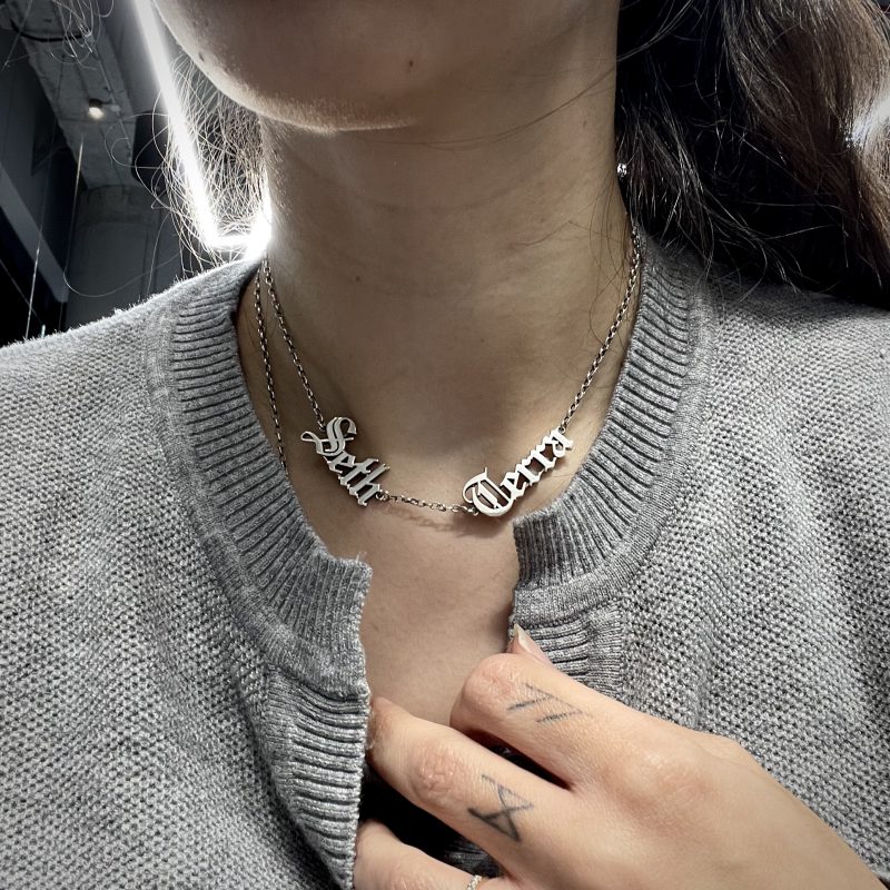 ⁦שרשרת שני שמות אולד אינגליש⁩ – תמונה ⁦4⁩