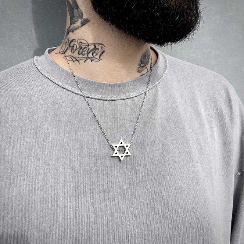 ⁦שרשרת מגן דוד גדול מושחל⁩ – תמונה ⁦2⁩