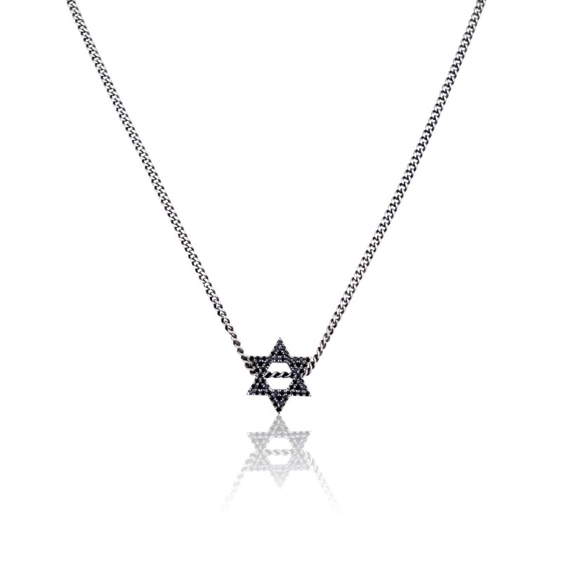 ⁦שרשרת מגן דוד קטן מושחל ומשובץ⁩ – תמונה ⁦5⁩