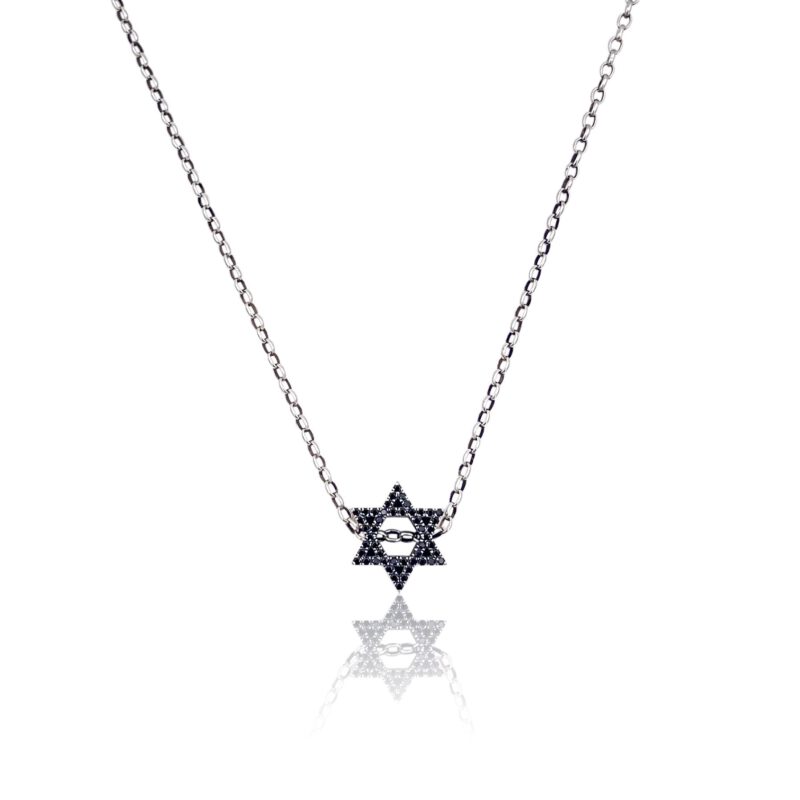 ⁦שרשרת מגן דוד קטן מושחל ומשובץ⁩ – תמונה ⁦7⁩